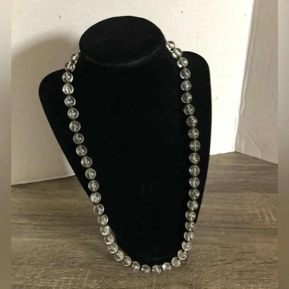 Vtg Lucite Beaded Necklace